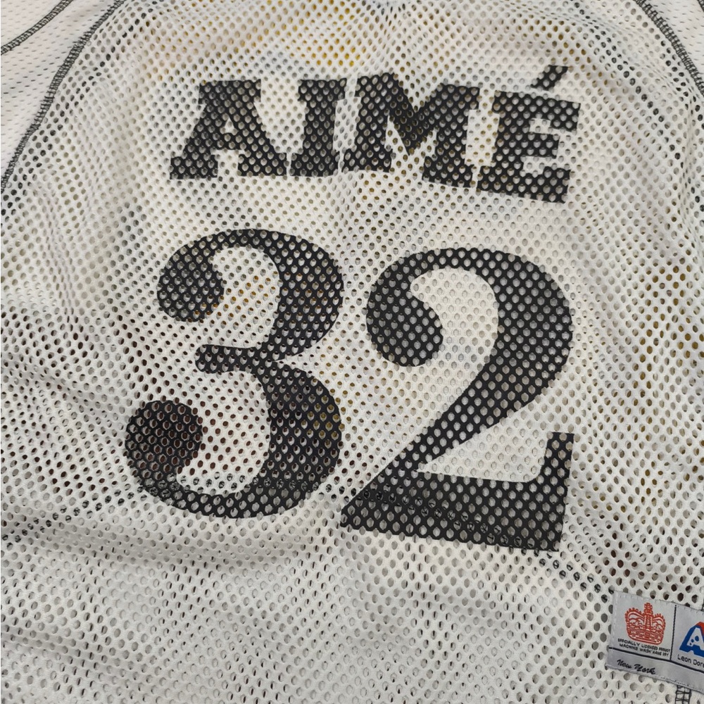 Aime Leon Dore White Mesh Jersey with Black Trims and '32' Print - Picture 3 of 8